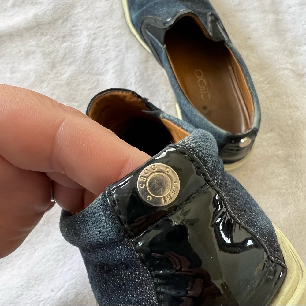 Jimmy Choo Demi Denim Trainer Slip On Sneakers - Picture 8 of 11